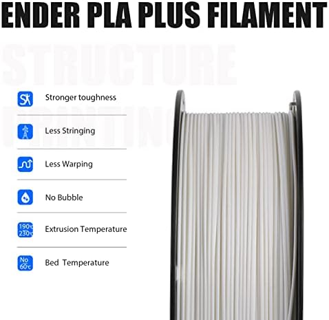 Creality Ender PLA Plus 1.75 mm 1 kg Beyaz Filament - Görsel 3