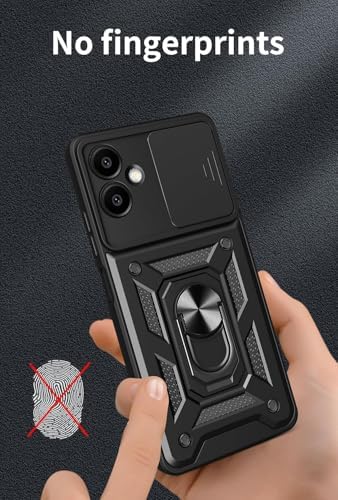 Galaxy A06 Uyumlu Kılıf – 2 Adet Ekran Koruyucu Dahil, Siyah | Askeri Düzey Koruma | Mıknatıslı Stand | Kamera Lens Koruması | Araç İçi Mıknatıslı Tutucu ile Uyumlu - Görsel 2