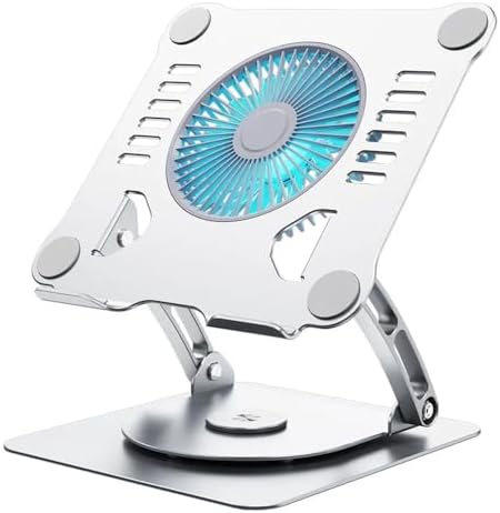 Alternative view of Soğutuculu Notebook ve Laptop Stand Yüksekliği Ayarlanabilir Fanlı Tutucu 10-17 inç Notebooklar ile uyumlu 360 Derece Döner%100 Tok Alüminyum Alaşımlı Katlanır CZY524 (CZY524 - Silver)