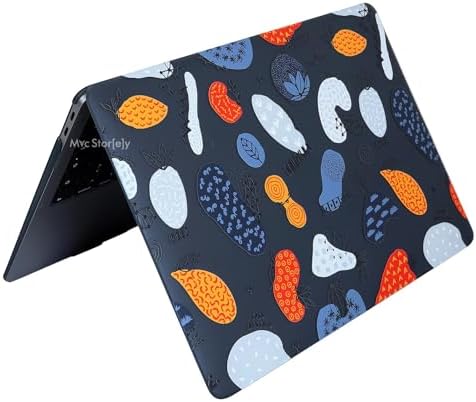 MacBook Air 13.6 İnç Meyve Desenli Kılıf A2681 A3113 A3240 A3449 M2 M3 M4 M5 Uyumlu Parlak Sert Kapak Hard Case Siyah