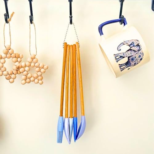 Mutfak Bambu Silikon Isıya Dayanıklı Kaşık Kepçe Takımı 5 li Set Spatula & Fırça Mavi - Görsel 2