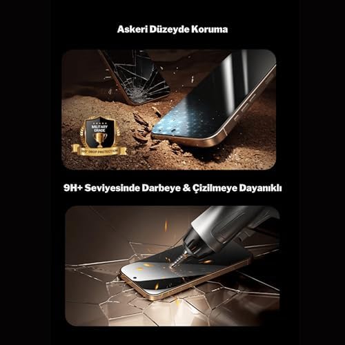 Tam Kaplayan Hayalet Parmak İzi Bırakmayan Safir Ekran Koruyucu Cam, iPhone 15 İle Uyumlu