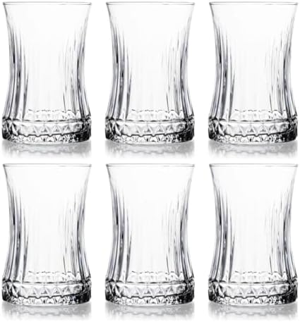 6’lı Desenli Cam Çay Bardağı Seti – 160 ml İnce Belli Modern Tasarım – Isıya Dayanıklı Cam Bardak – Şık ve Zarif Sunum İçin Çay ve Kahve Bardağı - Görsel 2