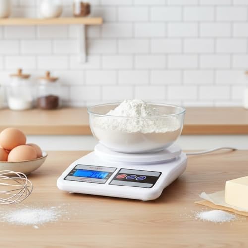 Alternative view of Dijital Mutfak Terazisi | 1g Hassas Ölçüm | 5000g Kapasite | LCD Ekran | Gram–ML–Oz Birim Seçimi | Tare Fonksiyonlu