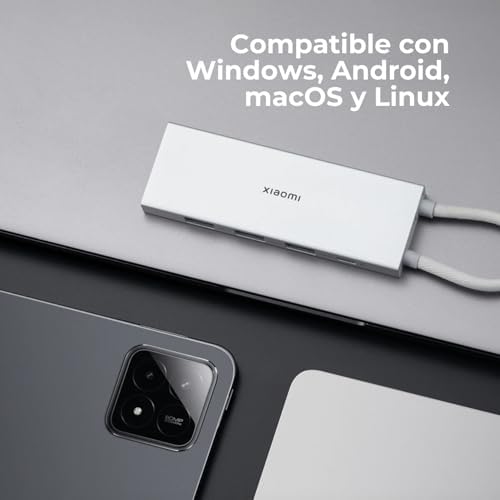 Alternative view of Xiaomi Hub Type C 5'i 1 arada hub, 5 tip (3 USB bağlantı noktası, 1 C tipi bağlantı noktası ve bir HDMI bağlantısı), Windows, Andorid, MacOS ve Linux ile uyumlu, yüksek veri okuma hızı, 4K UHD