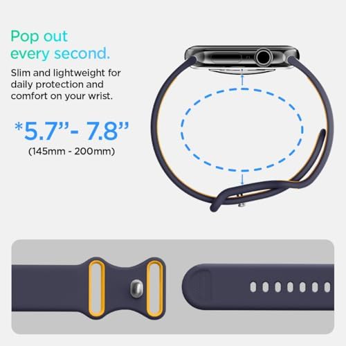 Alternative view of Apple Watch Ultra 49mm Seri 3/2/1-46mm Seri 11/10-45mm Seri SE3/9/8/7-44mm Seri SE2/SE/6/5/4 İle Uyumlu Kordon Kayış Nano Pop Blueberry Navy - AMP09322