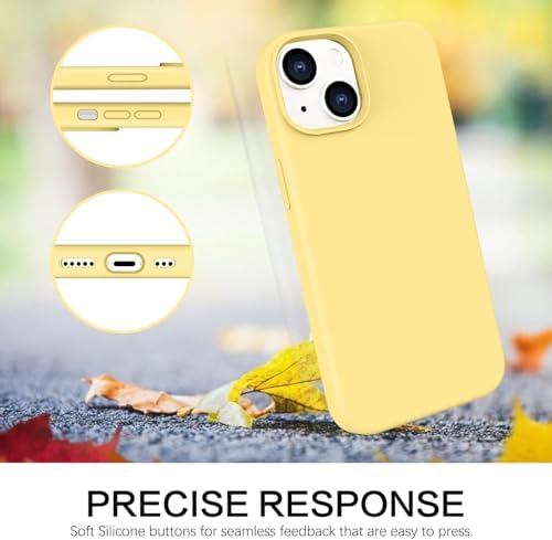Alternative view of PSR Aksesuar Apple iPhone 14 Silikon Kılıf – iPhone 14 ile Uyumlu, Leke Tutmaz, İç Kısmı Süet, Silinebilir, Kamera Koruyucu Çıkıntılı Kapak (Sarı)