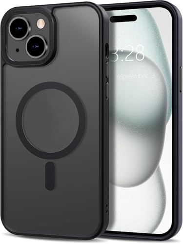 Alternative view of & AKSESUAR iPhone 13 için Magsafe ile Uyumlu Arka Kısmı Mat Şeffaf Kenarları Silikon Yapılı Kamera Lens Yükseltili Güçlendirilmiş Mıknatıslı Wireless Kablosuz Şarj Destekli Kılıf (Siyah)