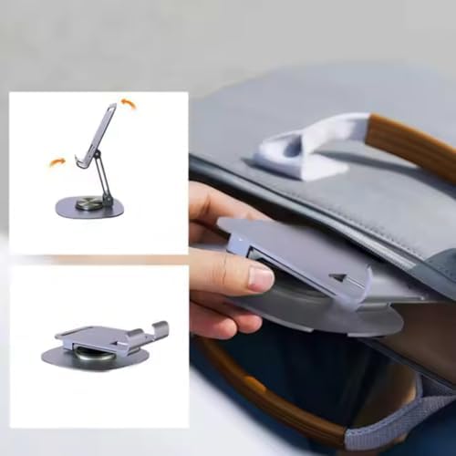 Masaüstü Alüminyum Telefon Tutucu, Katlanabilir Telefon Standı, Ergonomik Tasarım, Dayanıklı Sağlam Yapı, Evrensel Uyum (Gri Renk)