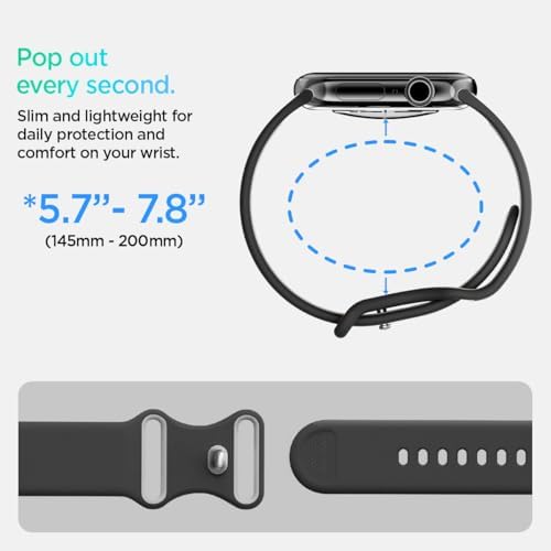 Alternative view of Apple Watch Ultra 49mm Seri 3/2/1-46mm Seri 11/10-45mm Seri SE3/9/8/7-44mm Seri SE2/SE/6/5/4 İle Uyumlu Kordon Kayış Nano Pop Black Sesame - AMP09321