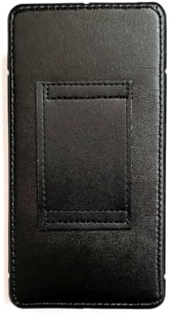 Kemere Takılan Lüks Suni Deri Telefon Kılıfı, Mıknatıslı, 17x8 cm, Siyah