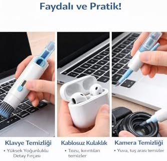 Alternative view of Çok Fonksiyonlu Klavye Temizleme Seti, Bilgisayar Telefon Ekran Temizleyici Fırça Seti, Spreyli Hassas Temizlik Kiti, Kulaklık Klavye Temizleme Aparatı 4 in 1