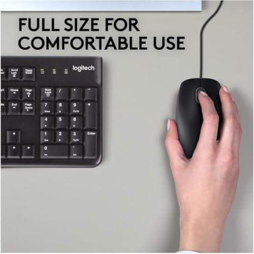 Alternative view of B110 kablolu USB fare, sessiz tuşlar, tam boyutlu konforlu tasarım, iki elle kullanılabilir PC/Mac/Laptop - Gri