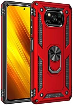 Xiaomi Poco X3 Pro ile Uyumlu Kapak Military Yüzüklü Stantlı Panzer Tank Kılıf - Kırmızı - Görsel 3