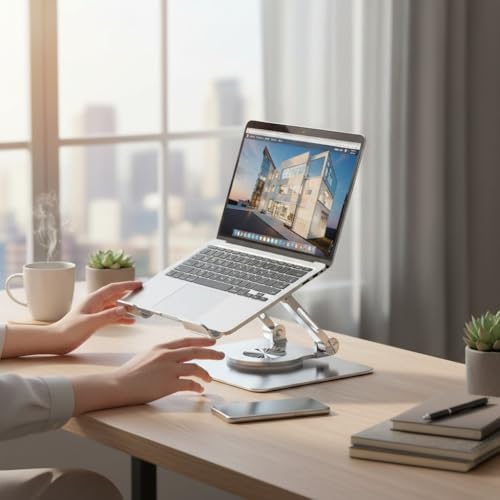 Alternative view of Notebook ve Laptop Uyumlu 360 Derece Dönen Stand, Ayarlanabilir Laptop Tutucu, Sağlam Tabanlı, Yüksekliği Ayarlanabilir Tutucu, Notebook Stant 747