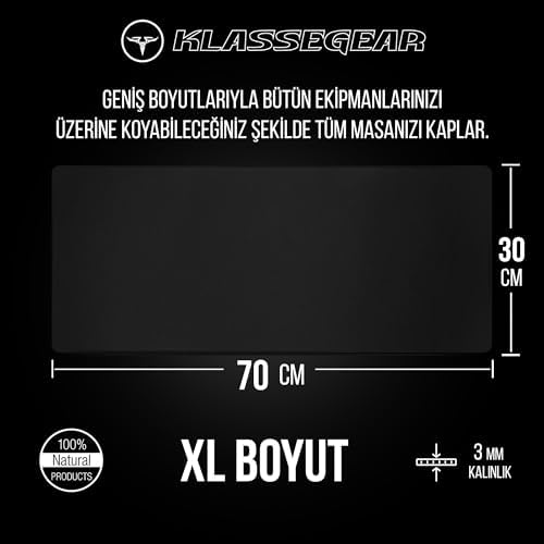 Pro Black Edition - Dikişli Kenar 70x30, 90x40, 100x50 ve 120x60 cm Oyuncu Gaming Mouse Pad (Siyah, 70x30 cm) - Görsel 3