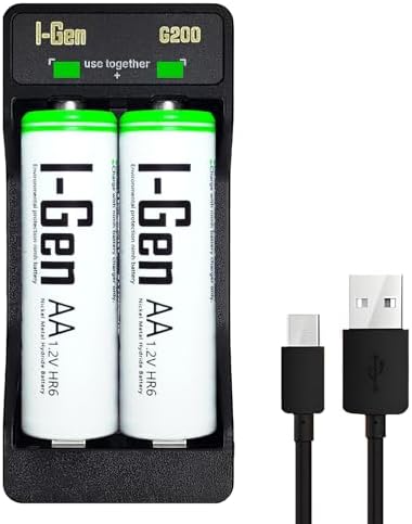 I-Gen Batteries G227 2’li AA/AAA/9V Pil Şarj Aleti + 2 Adet AA 2700 mAh 1.2 V Ni-MH Şarjlı Kalem Pil Seti - Görsel 3