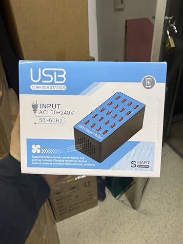 20 Port USB Şarj İstasyonu, 100W, 5V/20A Çıkış, Masaüstü Çoklu Şarj Ünitesi, Aşırı Akım Korumalı - Görsel 3