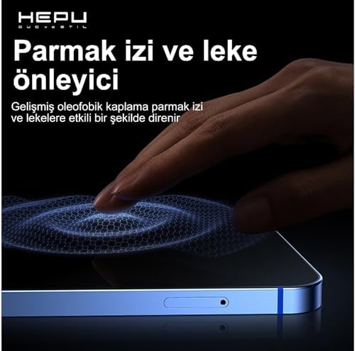 Hepu Titan Clear Apple iPhone Ekran Koruyucu 9H Temperli Cam iPhone 17/16/15/14/13/12/11 Tüm Modeller için HD Ekran Koruyucu Darbelere Dayanıklı Premium (14 PRO)