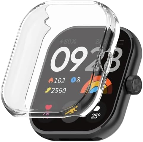 Xiaomi Redmi Watch 4 ile uyumlu Silikon Kasa Ekran Koruyucu 360 Tam Kapatan Çerceve PC Kasa Koruma Silikon Çerçeve ŞEFFAF - Görsel 3