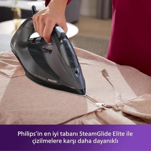 Alternative view of 7500 Serisi Buharlı Ütü – 3200W Güç, 55 g/dk Sürekli Buhar, 260 g Güçlendirme, SteamGlide Elite Taban, Otomatik Kapanma, Damlama Önleyici Sistem, 300 ml Tank (DST7511/80)