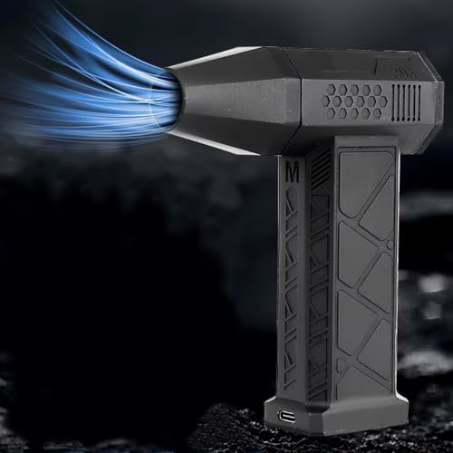 130000 RPM Mini Turbo Jet Hava Üfleyici Süpürge 2in1 Araba, Klavye Temizle, Mangal veya Serinleme Taşınabilir Mini Fan El Tipi 4 Modlu Fan Seviyesi Şarj Edilebilir 4000mAh FZM-01 (Siyah) - Görsel 3