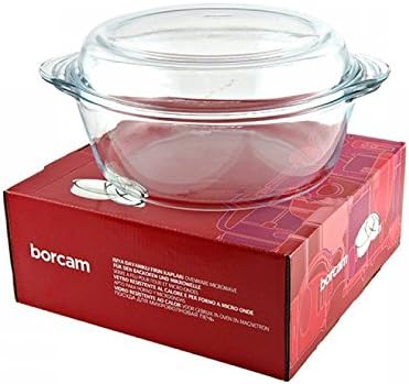 Borosilikat Yuvarlak Kapaklı Tencere, 2100 cc Isıya Dayanıklı Cam Fırın Kabı, 246x216 mm - Görsel 3