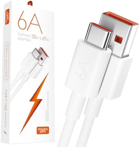 Type-C To USB-A, PD, 67 Watt, 6 Amper, 1 Metre, Şarj Data Kablosu, M6, Powerway, - Görsel 3