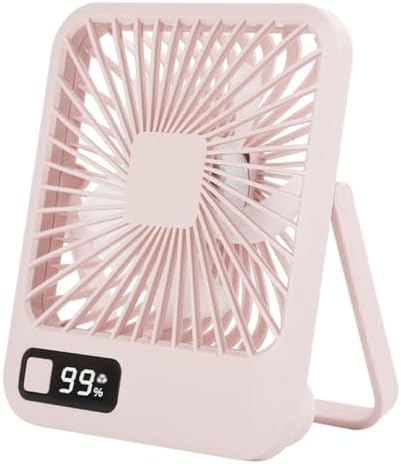 Şarjlı Taşınabilir Sessiz Masa Vantilatörü, 1 Adet, 180° Ayarlanabilir, 5 Hız, LED Göstergeli, Type-C Şarj Edilebilir, Portatif Mini Fan - Görsel 3