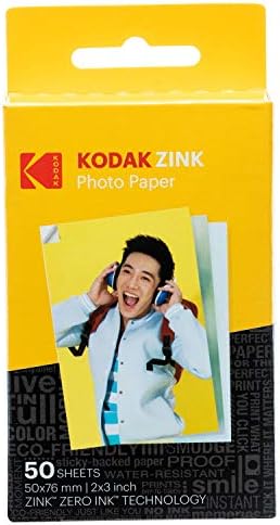 Zink fotoğraf kağıdı, 50 x 76 mm, anında film, 50'li paket - Görsel 3