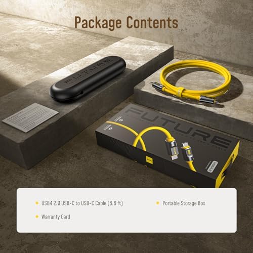 Aohi The Future Adonis Type-C to Type-C 2m PD 3.1 120Gbps 240W 8K Süper Hızlı Şarj/Data Kablosu, Sarı - Görsel 3