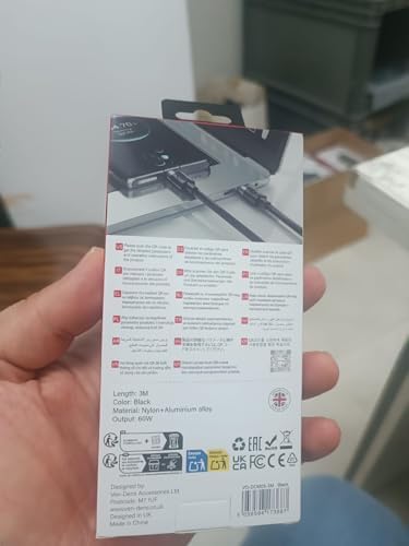 Alternative view of Vendens VD-DCM05 USB-C'den USB-C'ye Örgülü 60W Hızlı Şarj Destekli Type C Kablo 1m, 2m, 3m