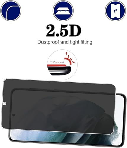 Galaxy S21 Plus Privacy (Hayalet) Ekran Koruyucu – 2 Adet - 9H Seramik Cam, Yan Görünme Engelleyici, Tam Kaplama - Görsel 3