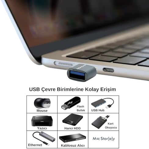 USB-C USB 3.0 Dönüştürücü | 5Gbps Veri Aktarımı | MacBook, iPad Pro ve USB-C Destekli Cihazlar için Type-C USB Adaptör Gri - Görsel 3