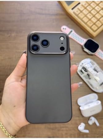 Süper İnce Mat Ultra Thin Silikon Kılıf Siyah iPhone 17 Pro Max ile uyumlu