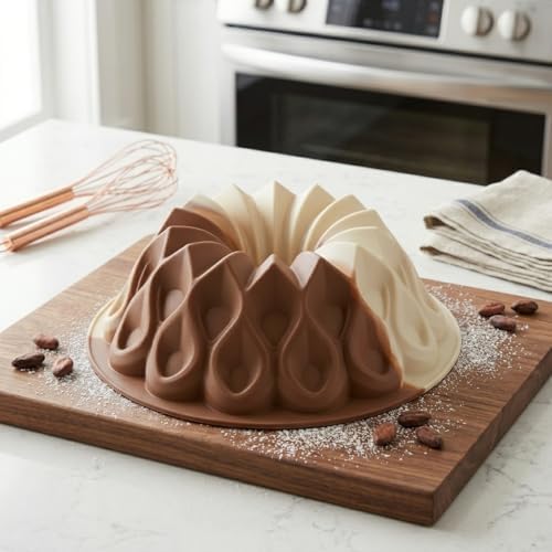 Kafes Tasarımlı Silikon Kek Kalıbı - Yüksek Isıya Dayanıklı, Yapışmaz ve Esnek Pasta Kalıbı (22x8 cm, 1 Adet) - Görsel 2