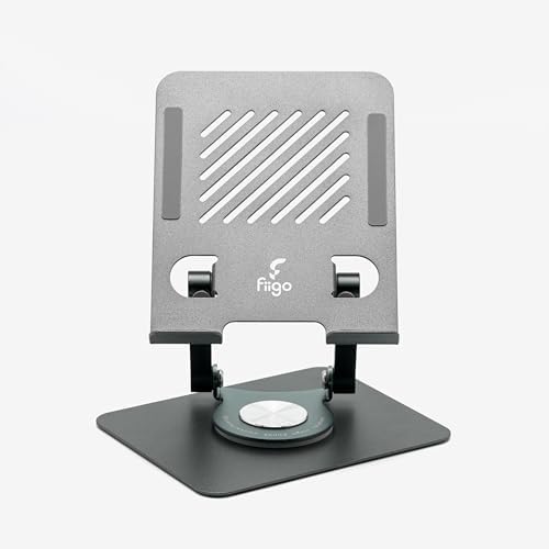 fiigo 360 Derece Dönebilen Tablet ve Telefon Standı Metal Grey - Görsel 3