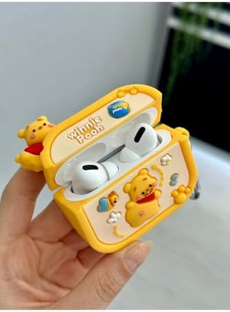 Airpods Pro-pro2 ile Uyumlu Oyuncak Tasarımlı Kalın Silikon Koruyucu Kılıf - Winniesarı - Görsel 2