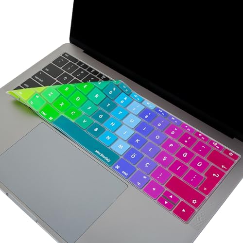 Türkçe Q Klavye Koruyucu MacBook A1534 A1708 Uyumlu UK Avrupa Ters L Enter Silikon Klavye Koruyucu İngilizce Klavyeyi Türkçe Yapma Pembe Yeşil - Görsel 2