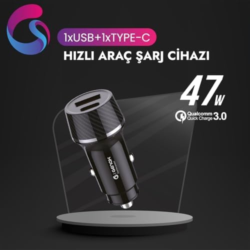 Alternative view of Ultra Hızlı 47W Araç Şarj Başlığı - Tüm Cihazlar ile uyumlu