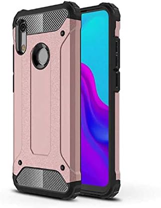 Y6 2019 ile uyumlu Çİft Katman Koruyucu Crash Military Tank Kılıf - Rose Gold - Görsel 3