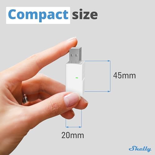 Shelly BLU Gateway | Bluetooth WLAN ağ geçidi USB-A-Dongle | ev otomasyonu | Alexa ve Google Home ile uyumlu | iOS Android uygulaması | Kablosuz