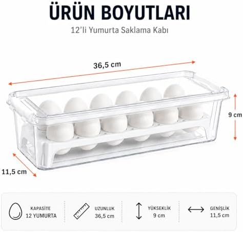 12 Gözlü Kilitli Yumurta Saklama Kabı Plastik Yumurta Taşıma Kutusu Kapaklı Şeffaf Buzdolabı Düzenleyici BPA Free 12'li Yumurta Organizeri