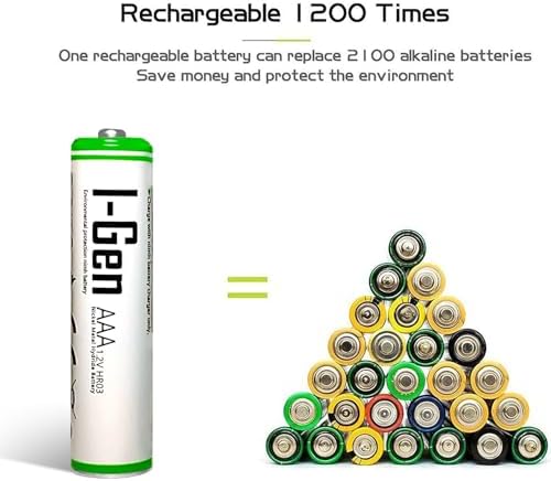 I-Gen B164 4 Adet AAA 900 mAh Şarj Edilebilir İnce Kalem Pil 1.2V Ni-MH Şarjlı Pil - Görsel 3