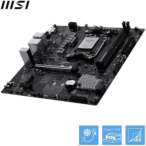 MSI PRO B840M-B AM5 DDR5 8000MHZ(OC) HDMI,VGA,2X M.2 USB 5 GBS 2.5G LAN MATX - Görsel 2