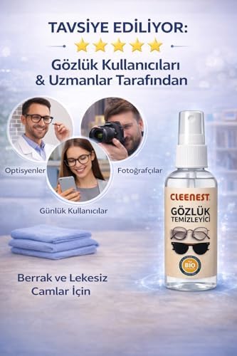 Gözlük ve Ekran Temizleme Seti – 50 ml Nazik Solüsyon & Yumuşak 15 x 18 cm kaşmir Mikrofiber Bez ile Işıltılı Temizlik - Görsel 3
