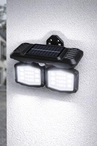 Alternative view of Panter Solar Hareket Sensörlü 72 SMD Beyaz LED Duvar Lambası 800 Lümen, 5W, Çift Başlıklı 120° Ayarlı, Type-C + Güneş Enerjili, 3 Modlu, IP65 Su Geçirmez Bahçe Balkon Dış Mekan Aydınlatma