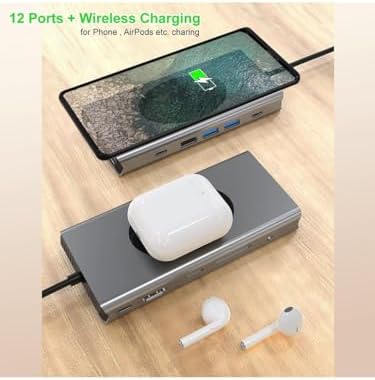 W13 Macbook Uyumlu Type C To 4K HDMI - 2*usb3.0-3*usb2.0 VGA Sd/tf Audıo Lan Wireless Şarj 13IN1 Hub Çevirici
