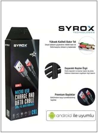 Alternative view of C91 2.0 MAH MİCRO 1 MT GÜL DESENLİ KABLO Araç Şarjı, STANDART