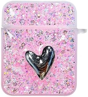 Alternative view of AirPods 1. Nesil / 2. Nesil için Kılıf Glitter Shiny Pembe [AirPods 1/2 ile Uyumlu Kılıf - Pembe]